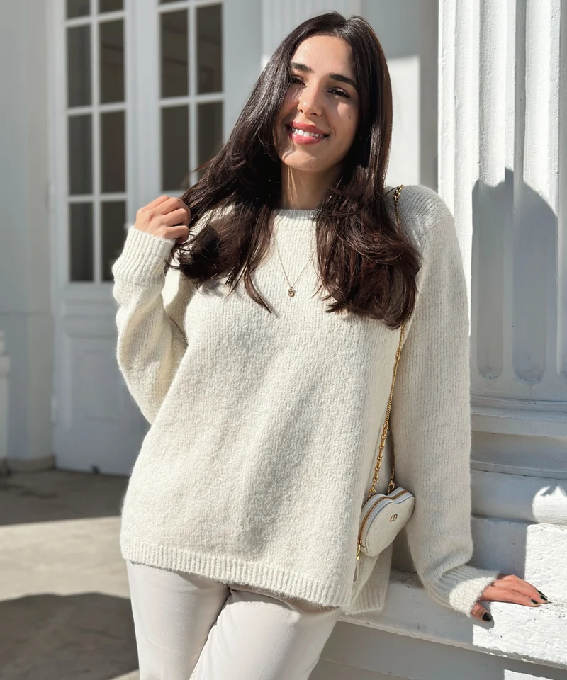 Pullover mit Schleifen Orla Beige