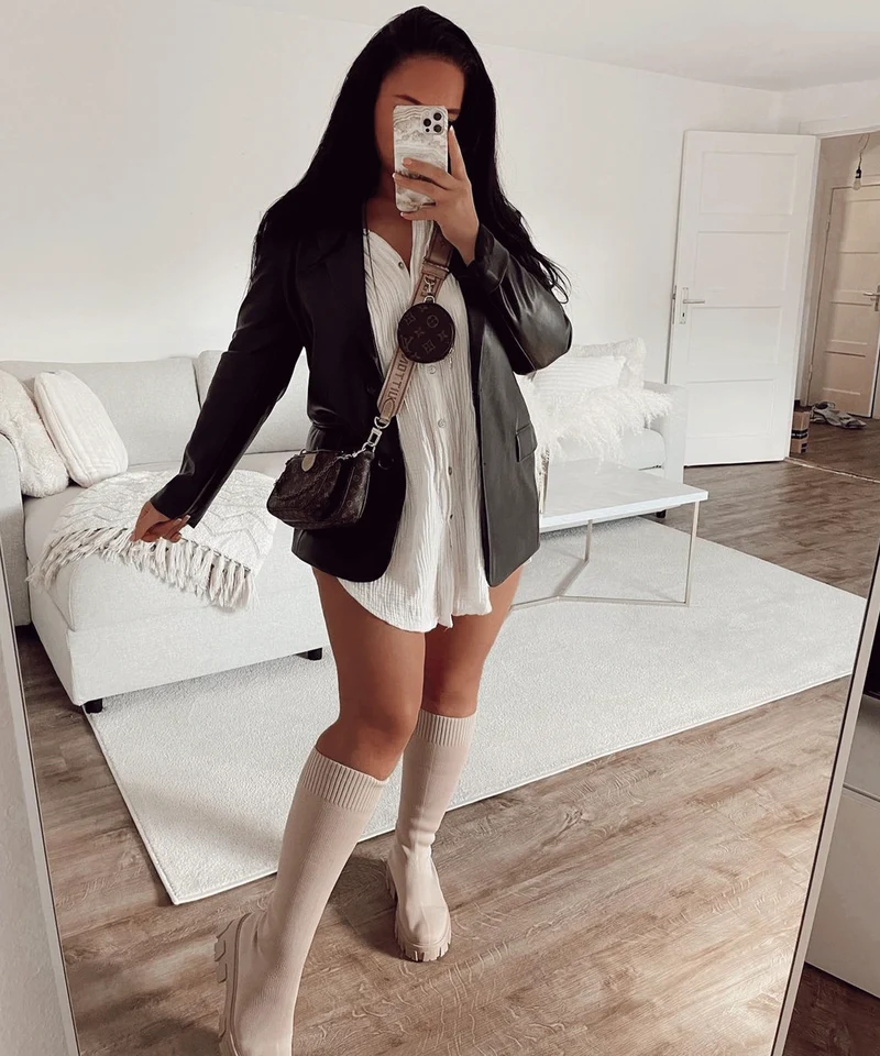 Oversize Musselin Bluse Freya Weiß Lang
