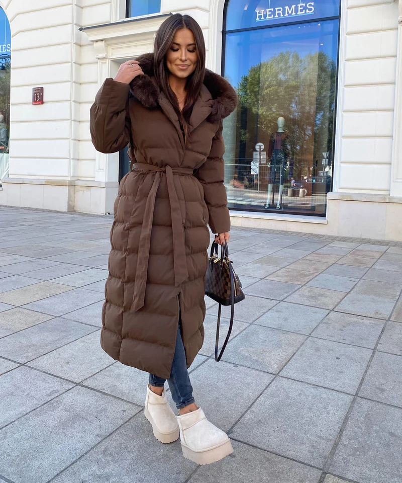 Gefütterte Plateau Boots Nina Beige
