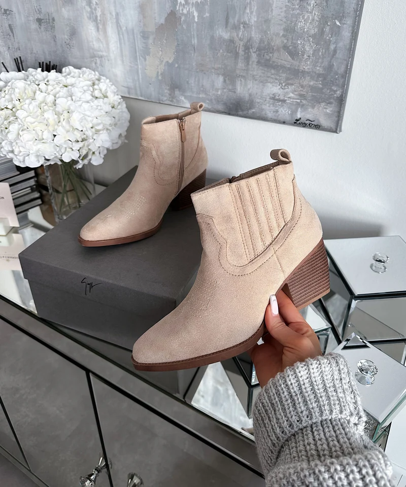 Cowboy Stiefeletten Allie Beige