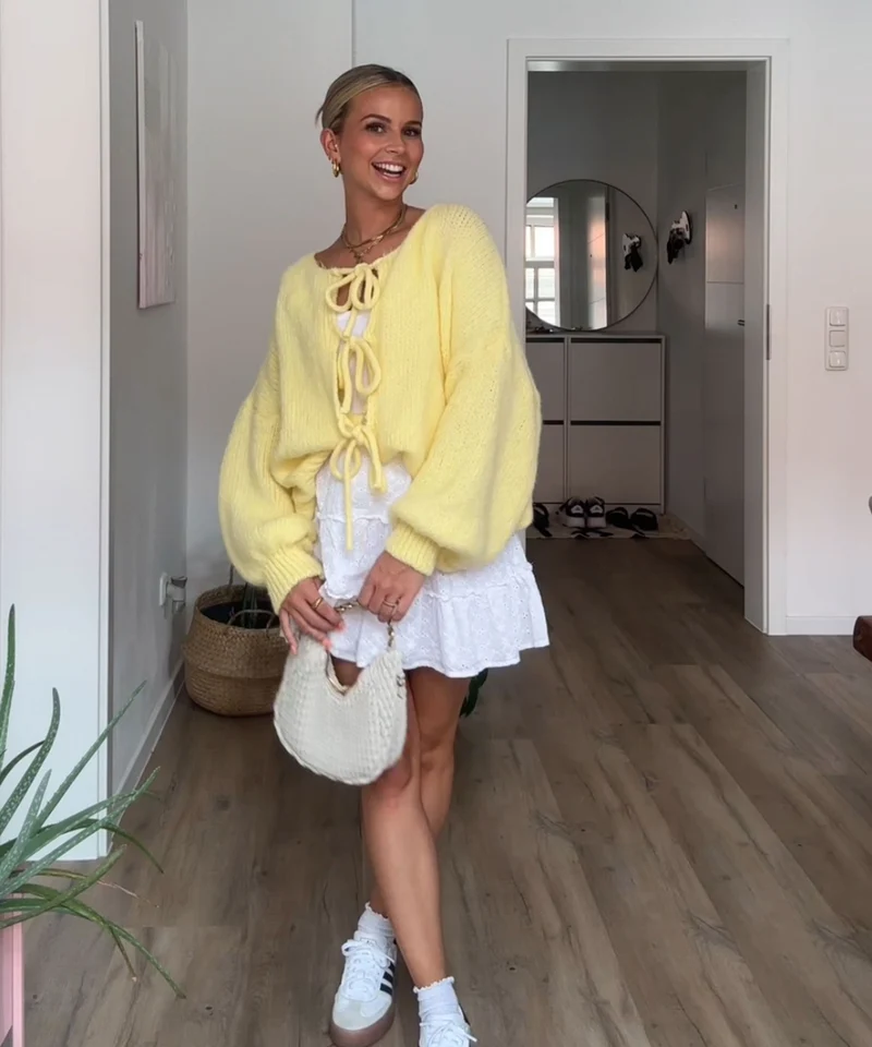 Cardigan Schleife Fia Gelb