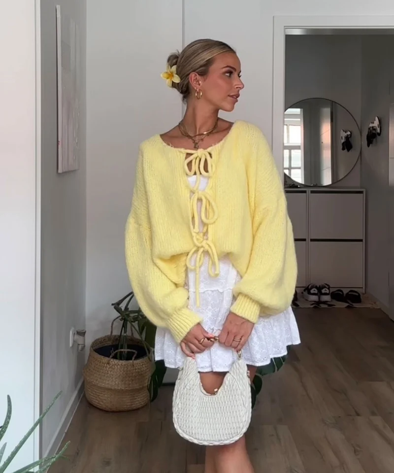 Cardigan Schleife Fia Gelb
