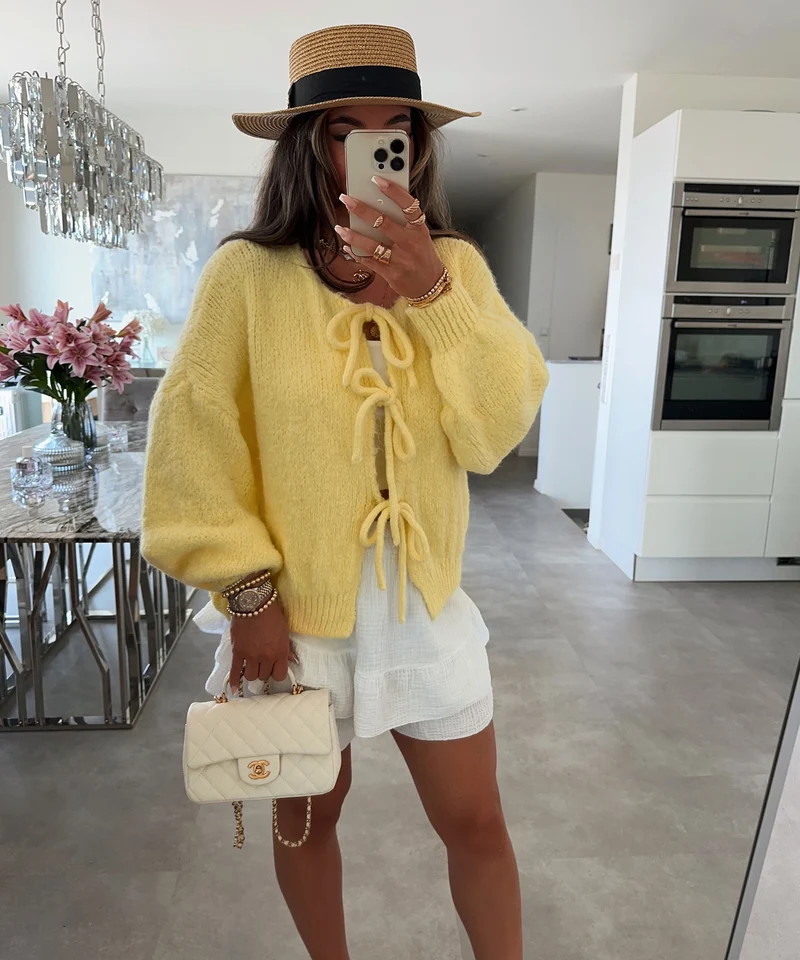 Cardigan Schleife Fia Gelb