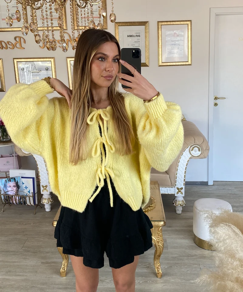 Cardigan Schleife Fia Gelb