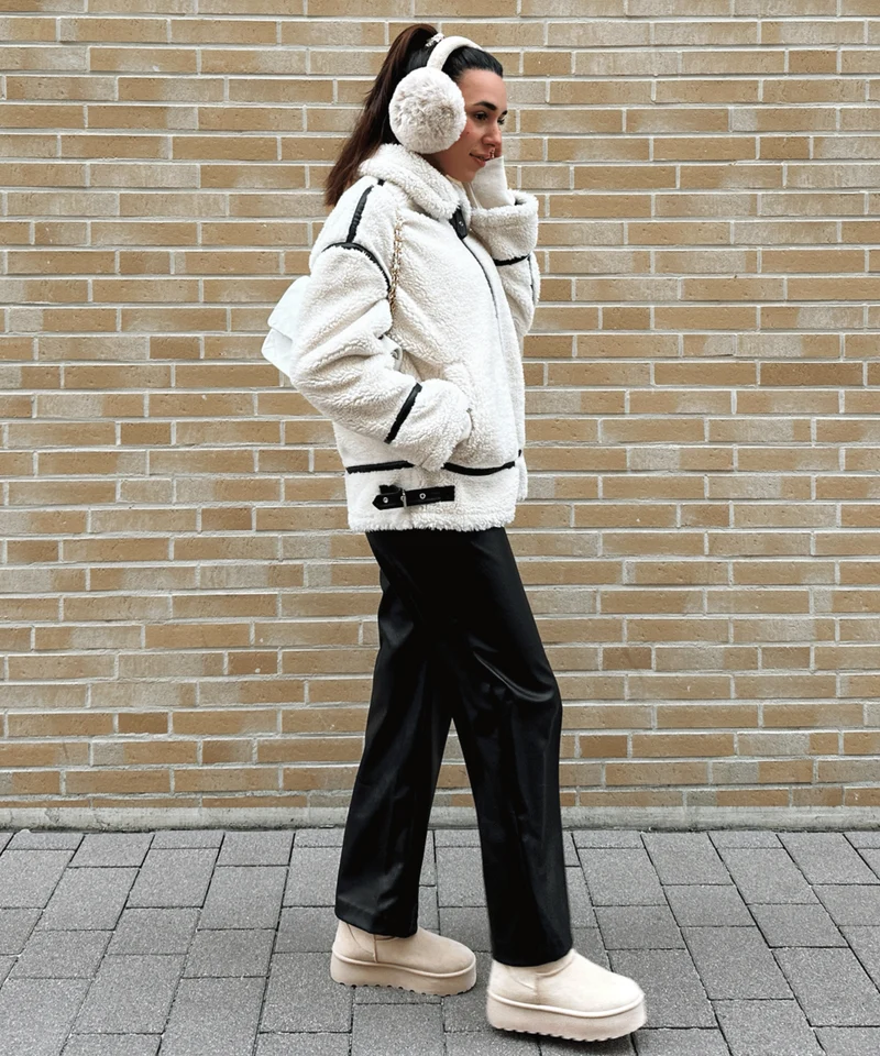 Teddyfelljacke Snow Cremeweiß