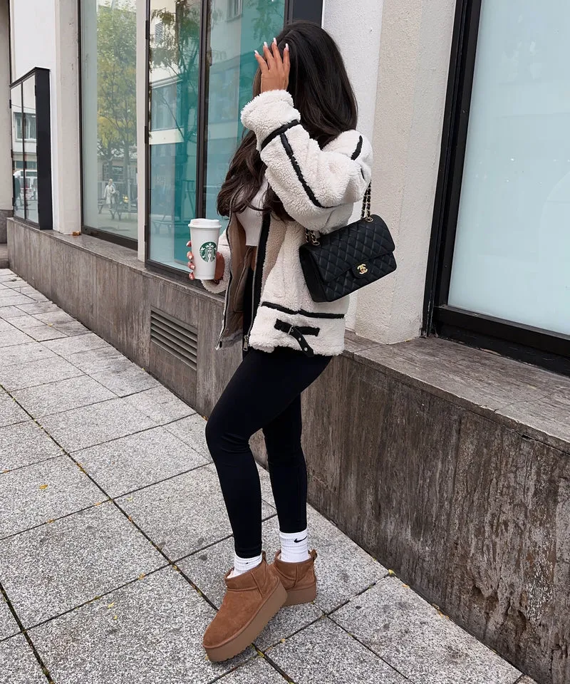 Teddyfelljacke Snow Cremeweiß