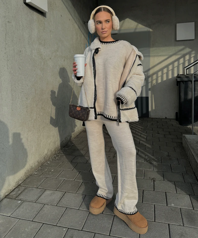 Teddyfelljacke Snow Cremeweiß