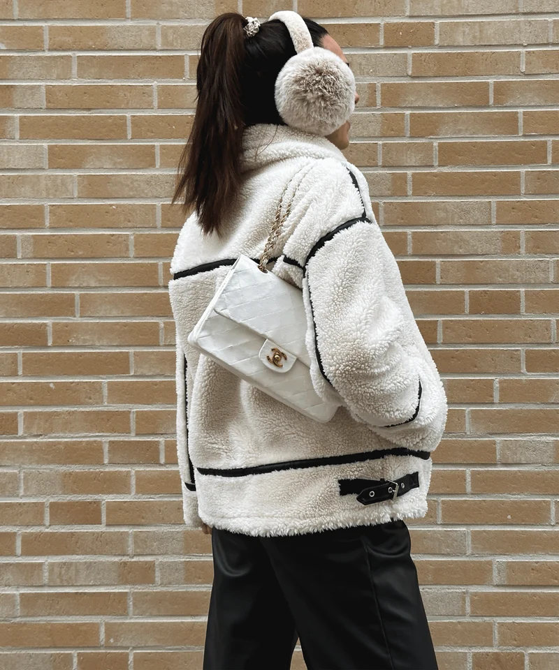Teddyfelljacke Snow Cremeweiß