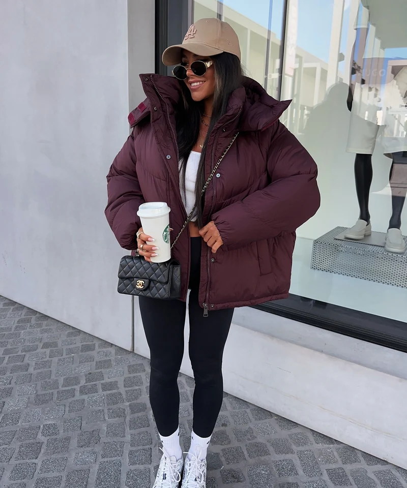 Pufferjacke Fina Weinrot