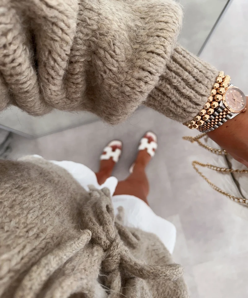 Cardigan Schleife Fia Taupe