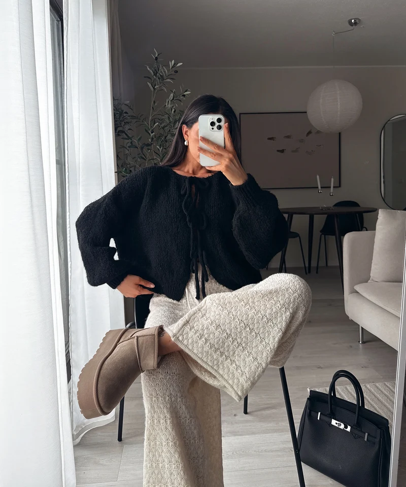 Cardigan Schleife Fia Schwarz