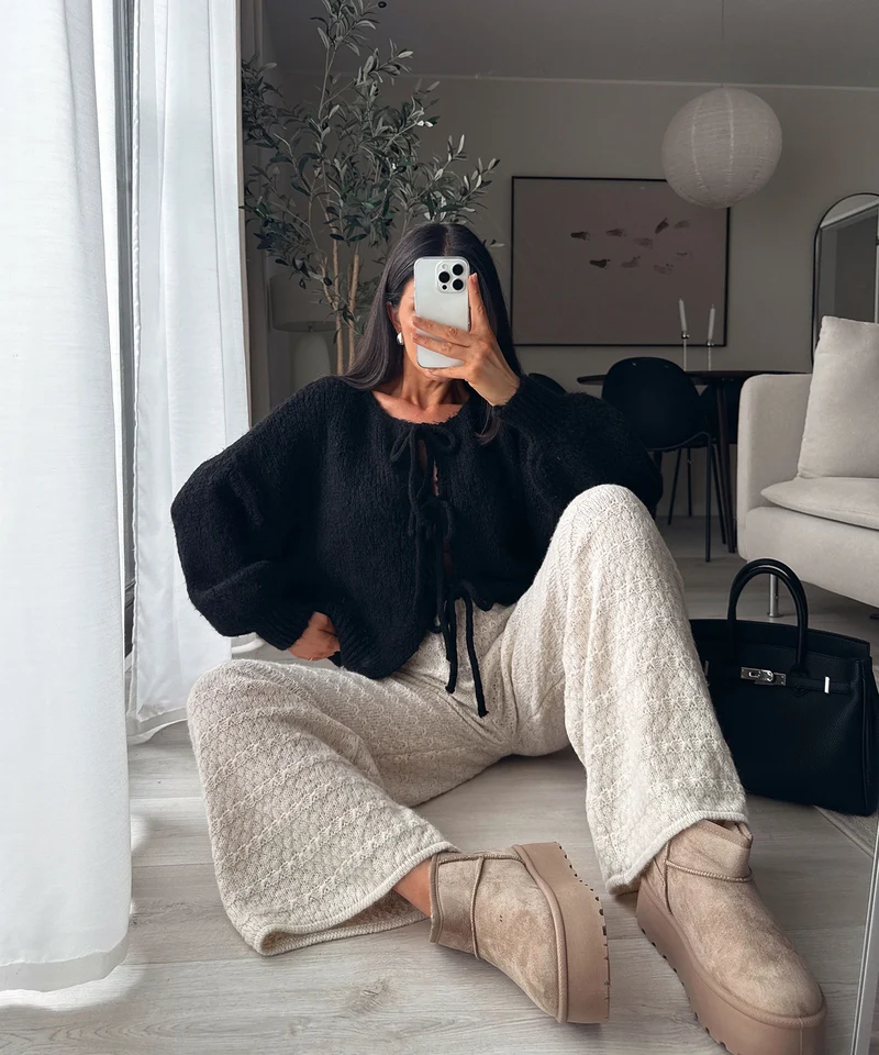 Cardigan Schleife Fia Schwarz