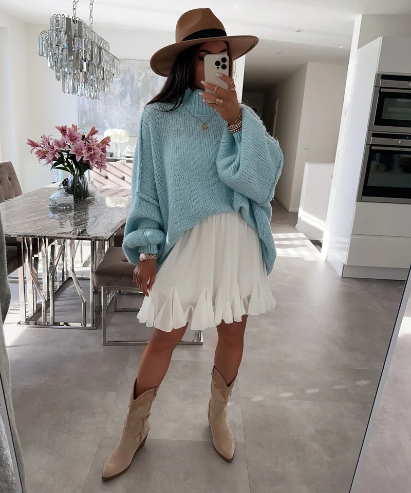 Oversize Pullover Nata Hellblau