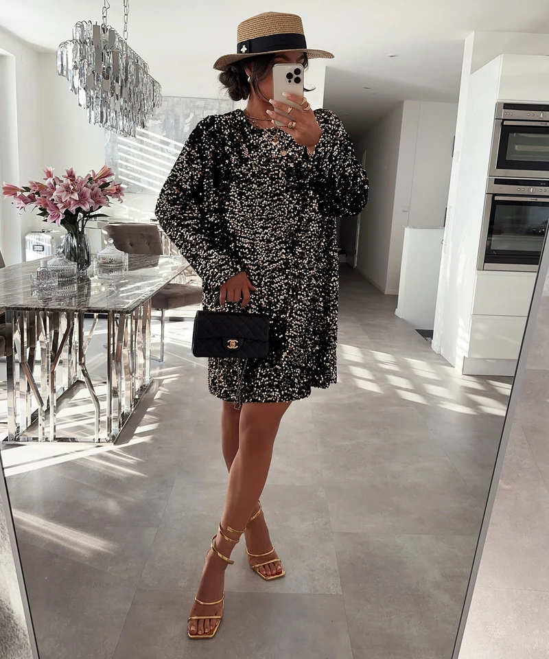 Pailletten Kleid Rina Gold