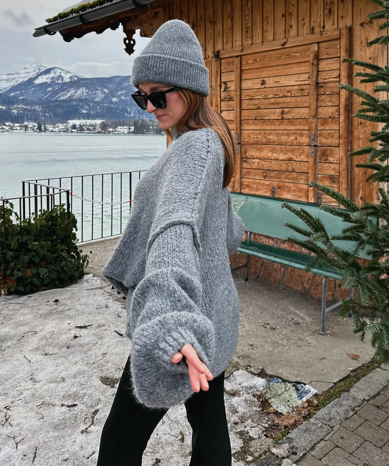 Oversize Pullover Nata Dunkelgrau
