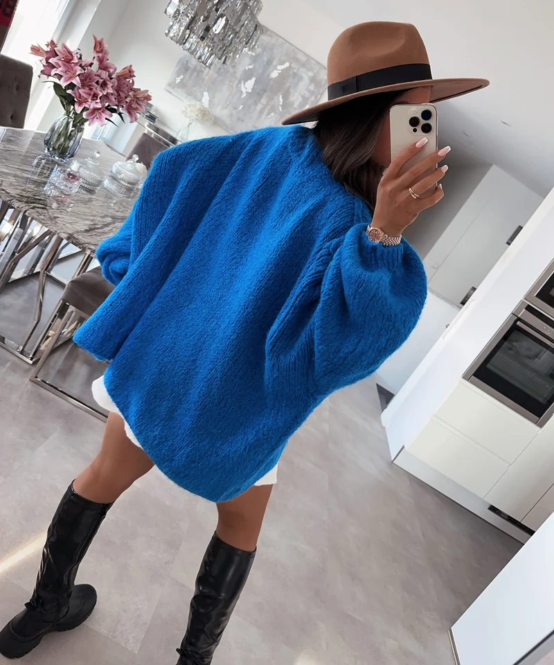Oversize Pullover Nata Royalblau