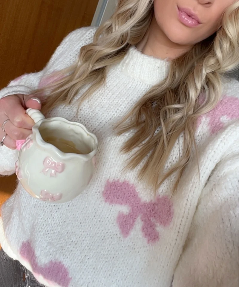 Pullover Belle Schleife Weiß