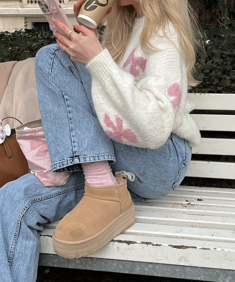 Pullover Belle Schleife Weiß