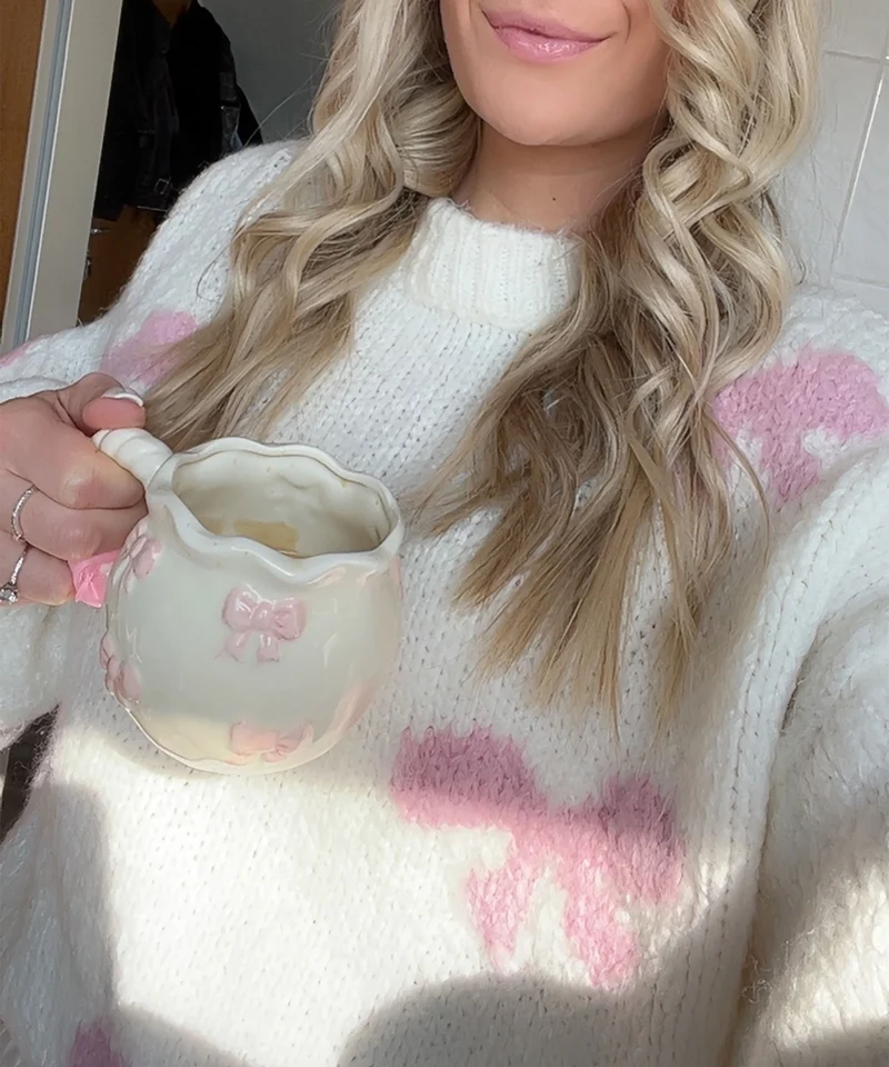 Pullover Belle Schleife Weiß
