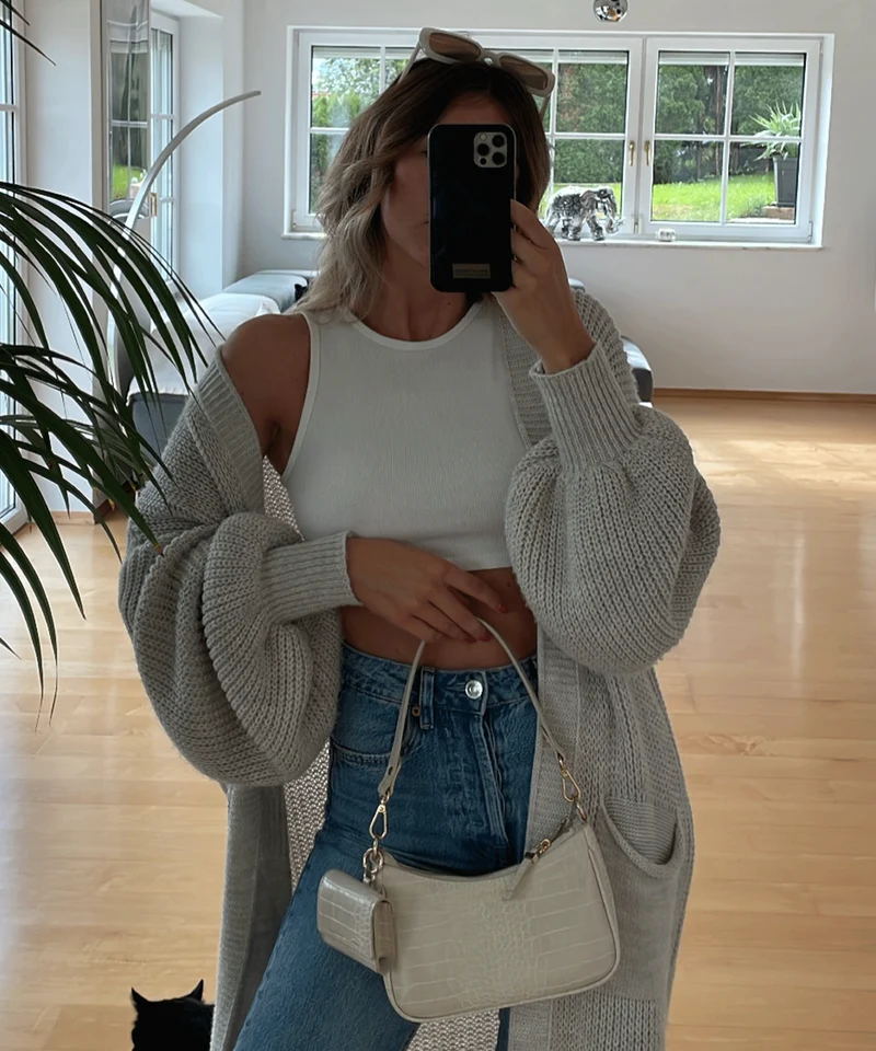 Cardigan Leilani Kurz Beige