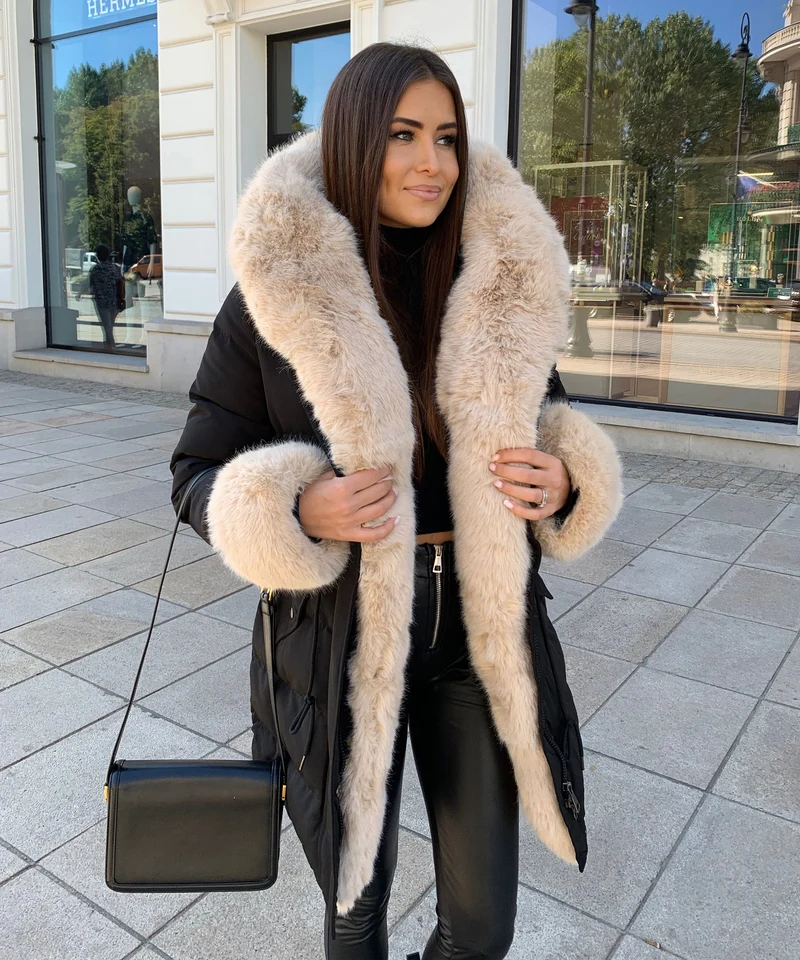 Jacke Aria Schwarz Beige
