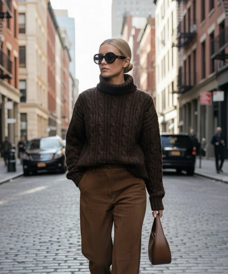 Rollkragen Pullover Vilena Braun