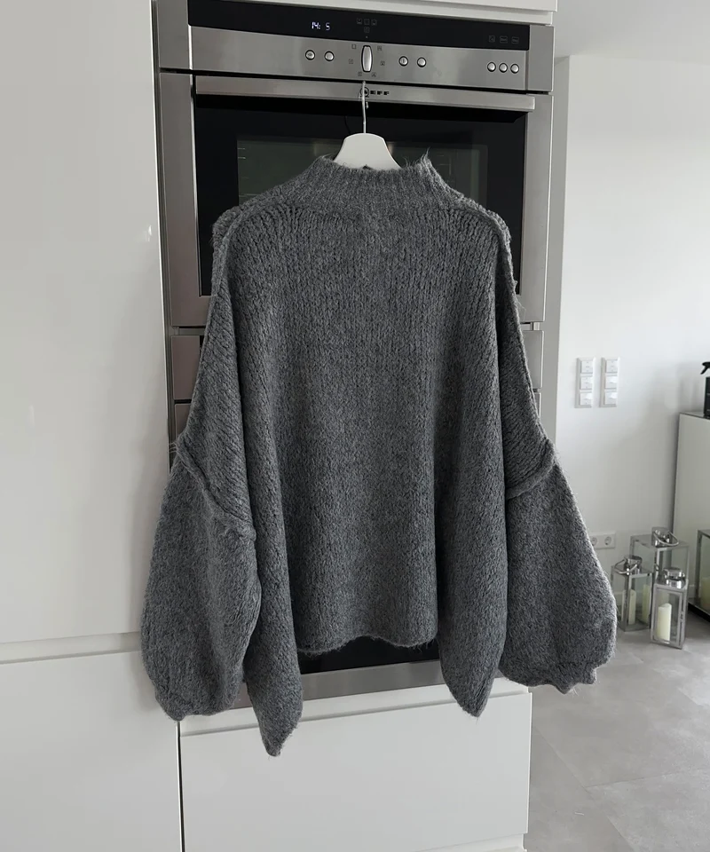 Oversize Strickjacke Jalsien Dunkelgrau