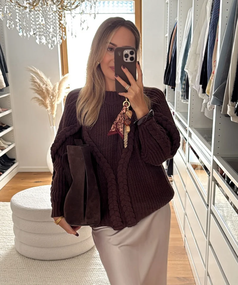 Pullover Lesedi Dunkelbraun