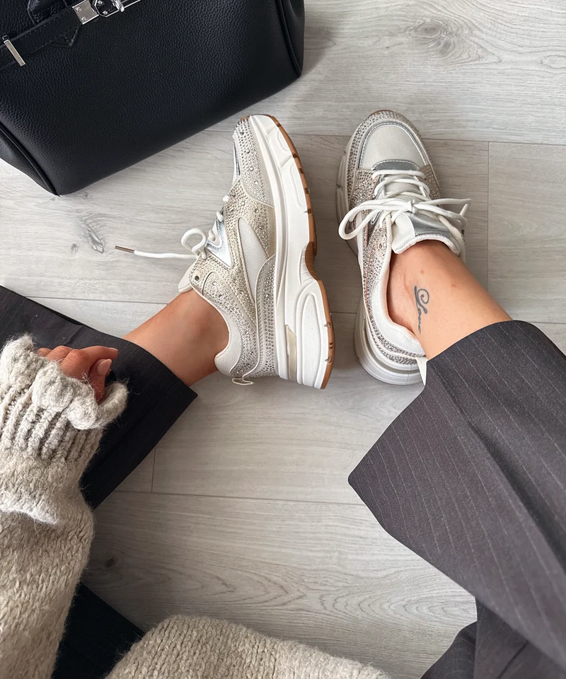 Sneaker Lola Strass Beige