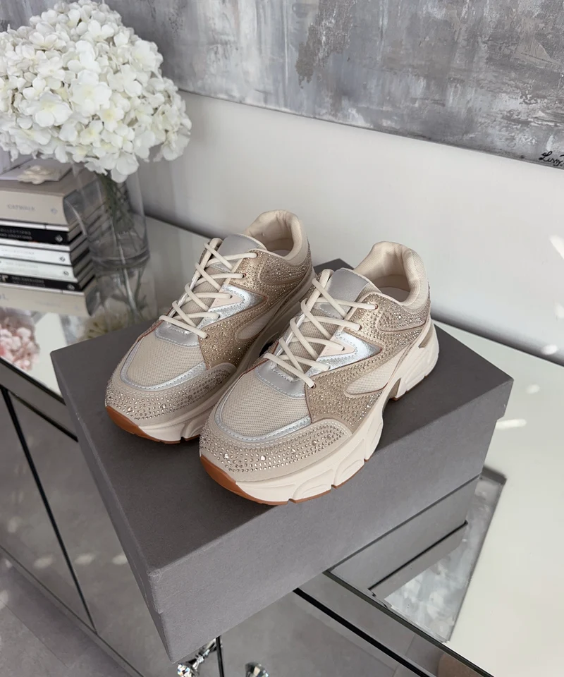 Sneaker Lola Strass Beige