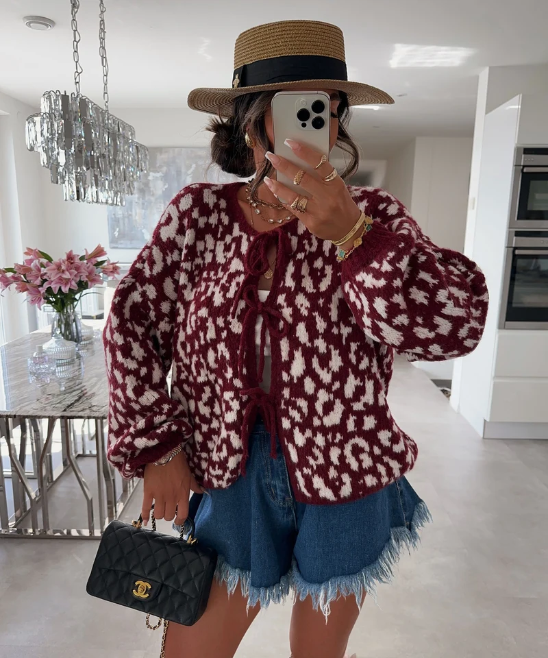 Cardigan Schleife Fia Leo Beere
