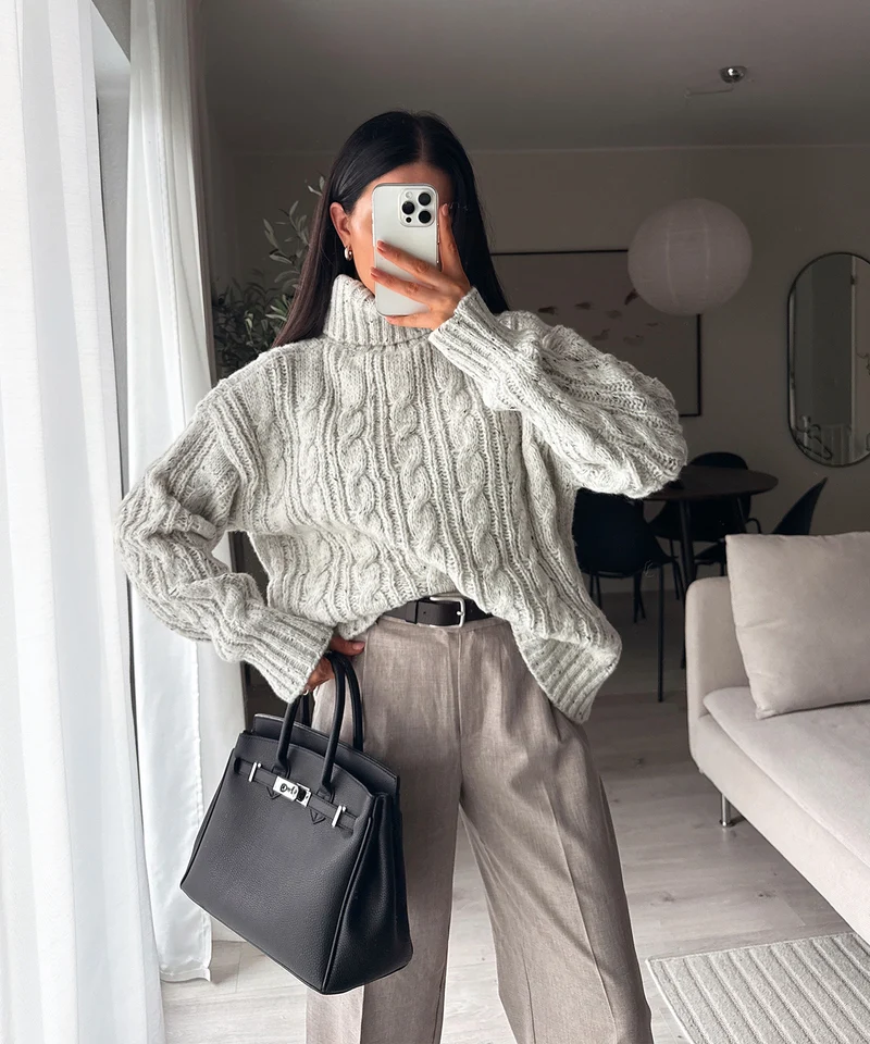 Rollkragen Pullover Vilena Creme