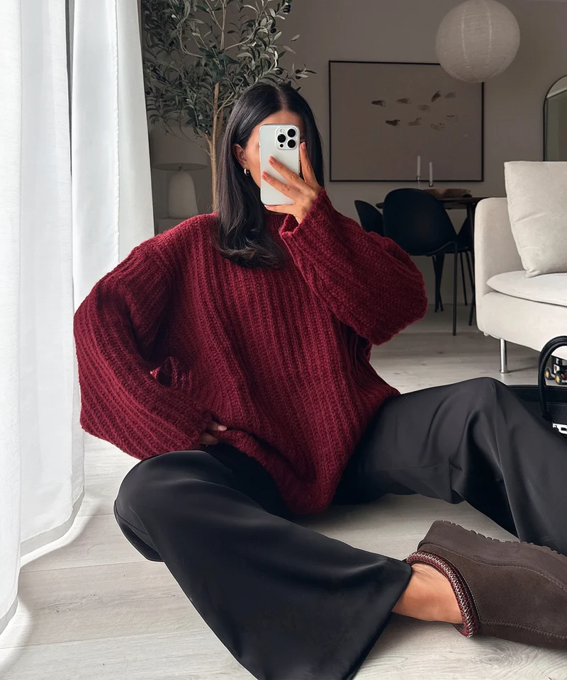Oversize Pullover Olivia Weinrot