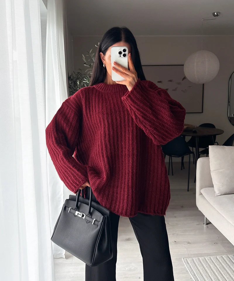Oversize Pullover Olivia Weinrot