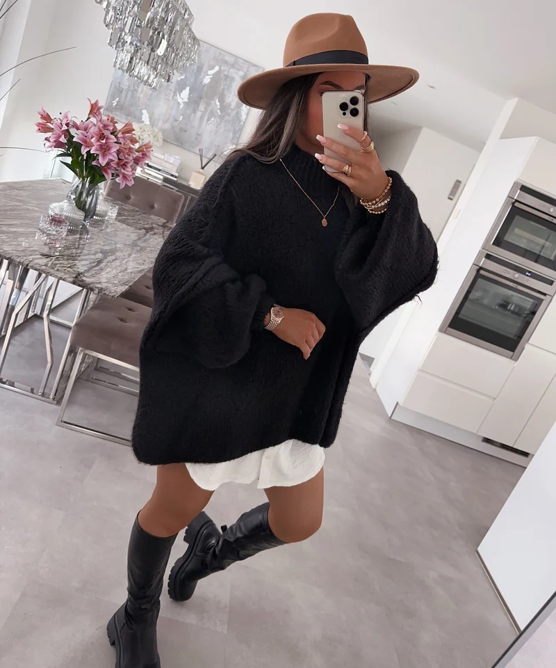 Oversize Pullover Nata Schwarz