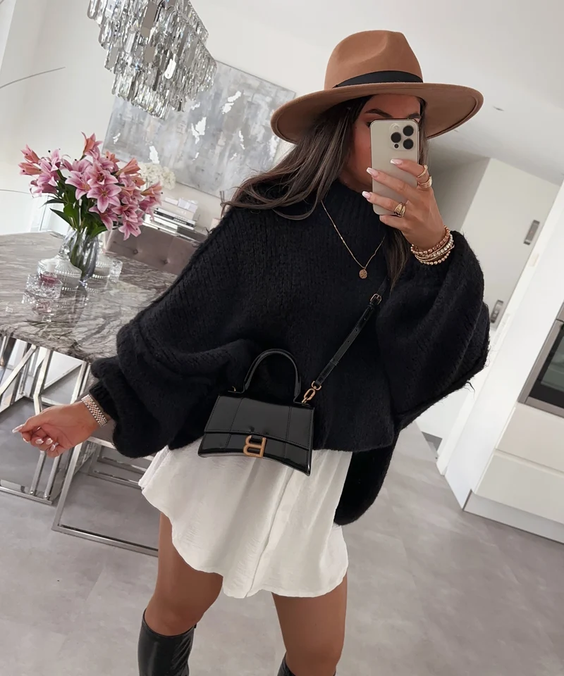 Oversize Pullover Nata Schwarz