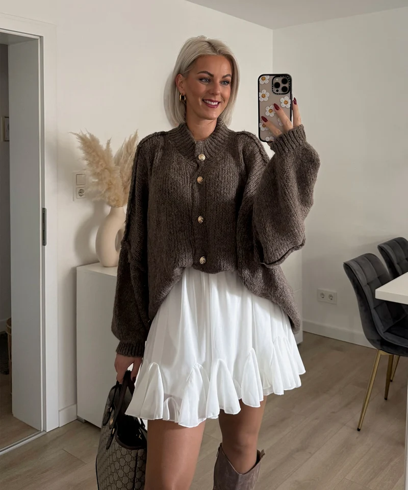Oversize Strickjacke Jalsien Braun
