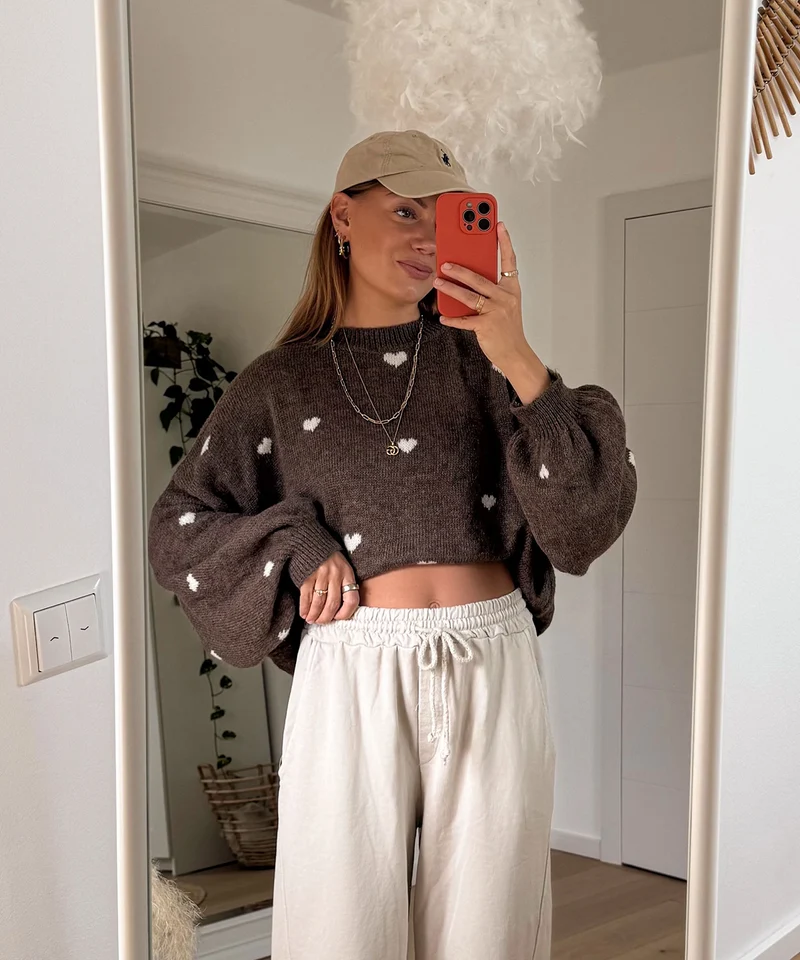 Oversize Pullover Joslin Dunkelbraun