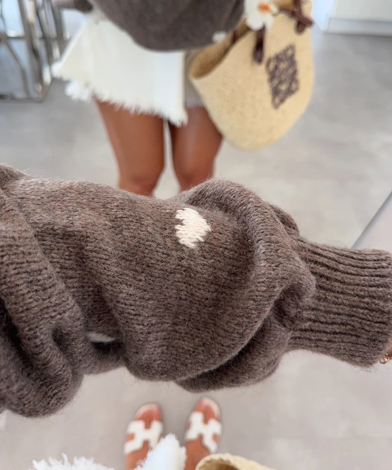 Oversize Pullover Joslin Dunkelbraun