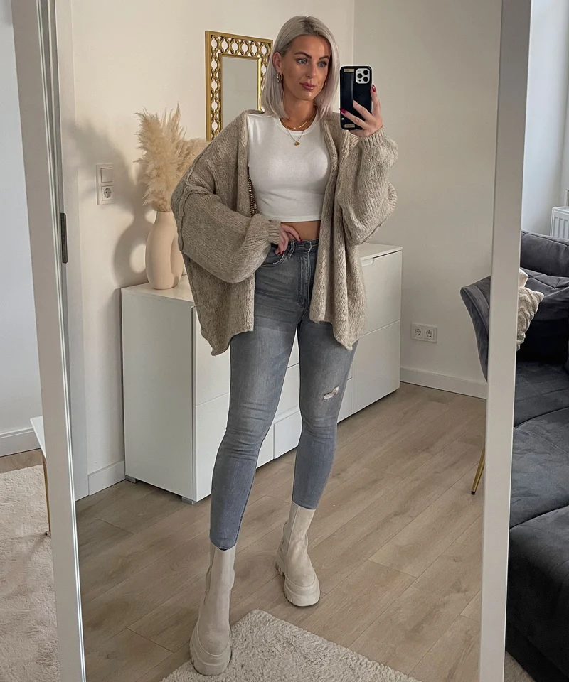 Cardigan Ray Taupe