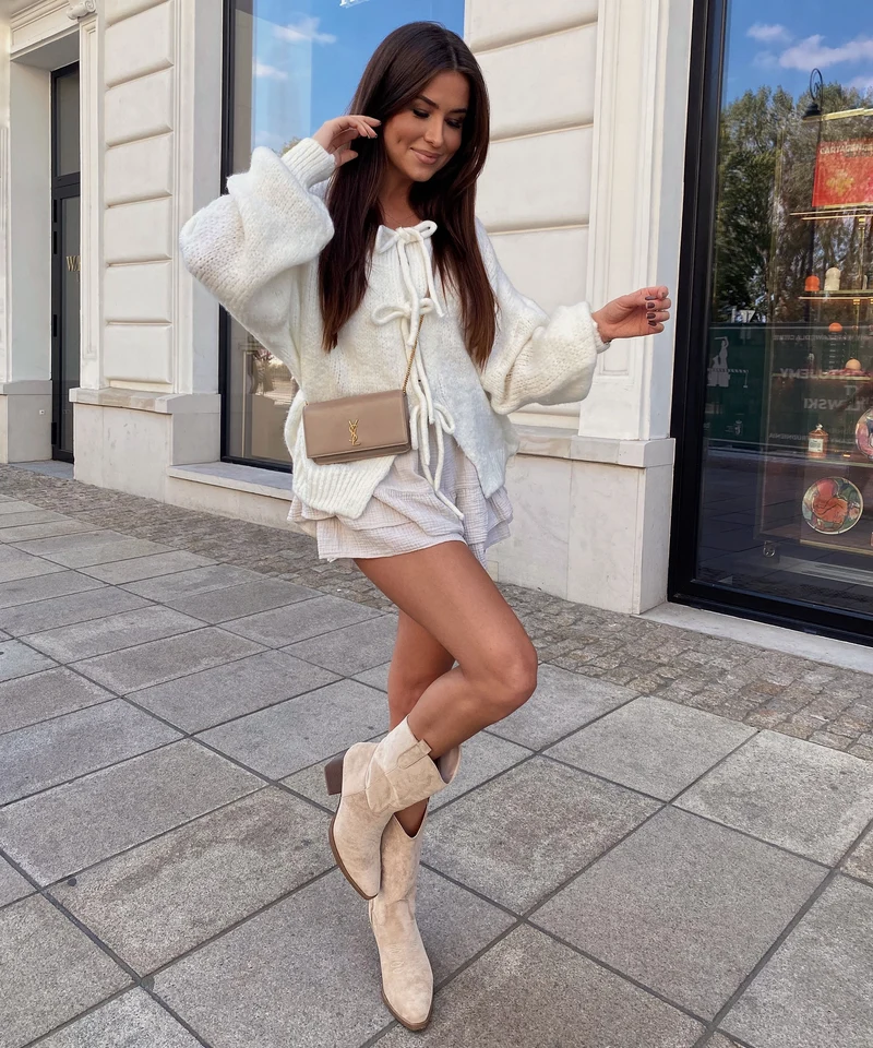 Cardigan Schleife Fia Weiß