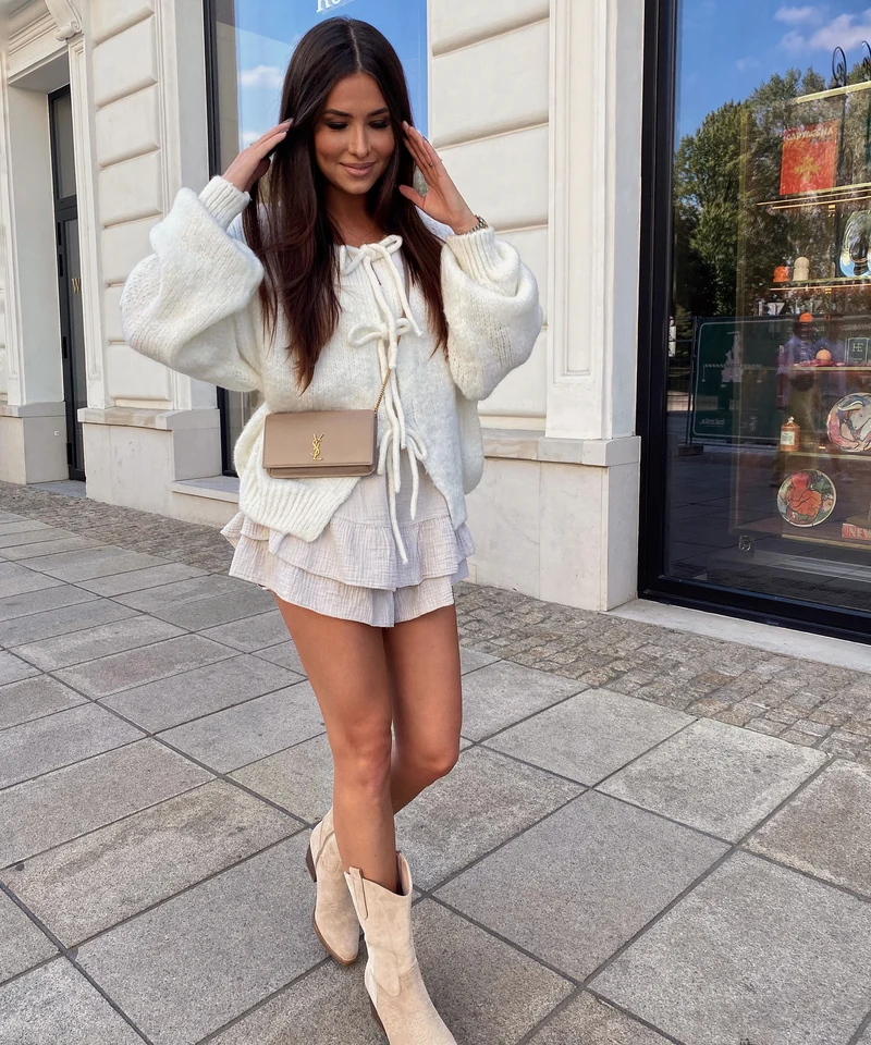 Cardigan Schleife Fia Weiß