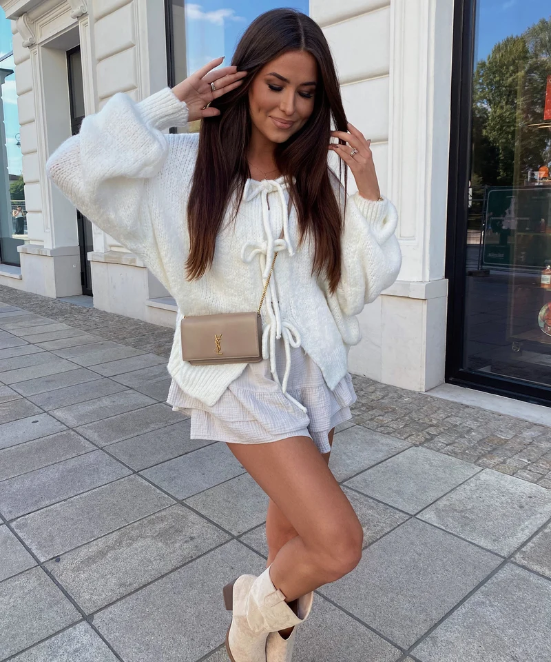 Cardigan Schleife Fia Weiß