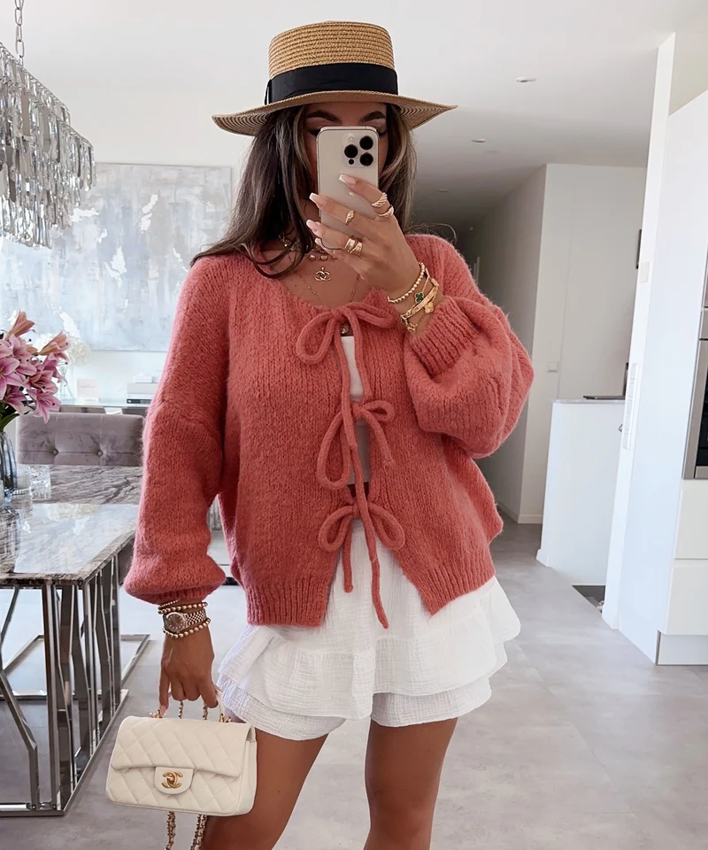 Cardigan Schleife Fia Peach