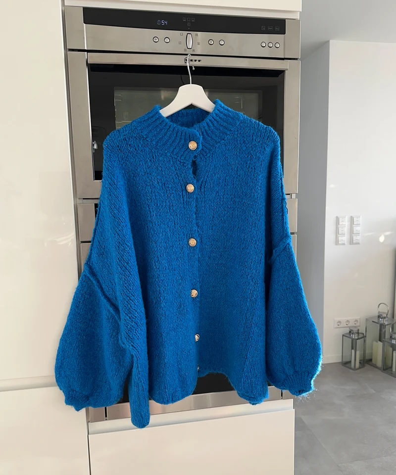 Oversize Strickjacke Jalsien Royalblau