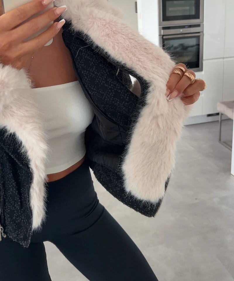 Jacke mit Kunstfell Lumaia Dunkelgrau